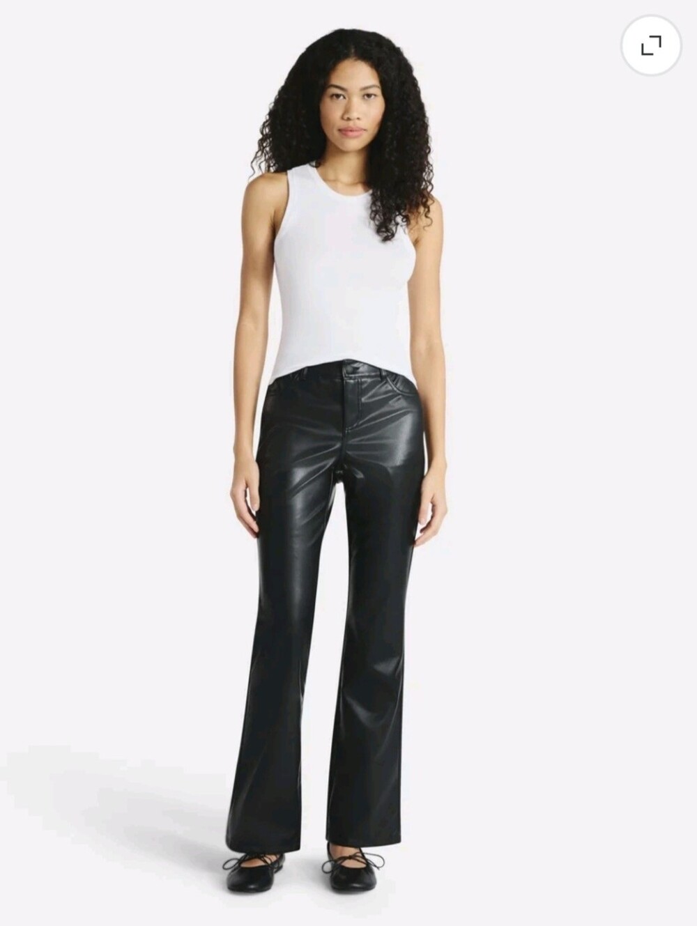 NWT No Boundaries Black Faux Leather Mid-rise Baby Bootcut Pants Size 0